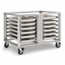 Thumbnail image #3 for Baxter 12-Pan Stainless Steel Open Cabinet Equipment Stand Base with Pan Slides and 4-Inch Locking Casters
