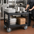 Thumbnail image #3 for Rubbermaid Commercial Products Heavy Duty Utility Bus Cart, 2-Shelf, 750 lb. Capacity, Black