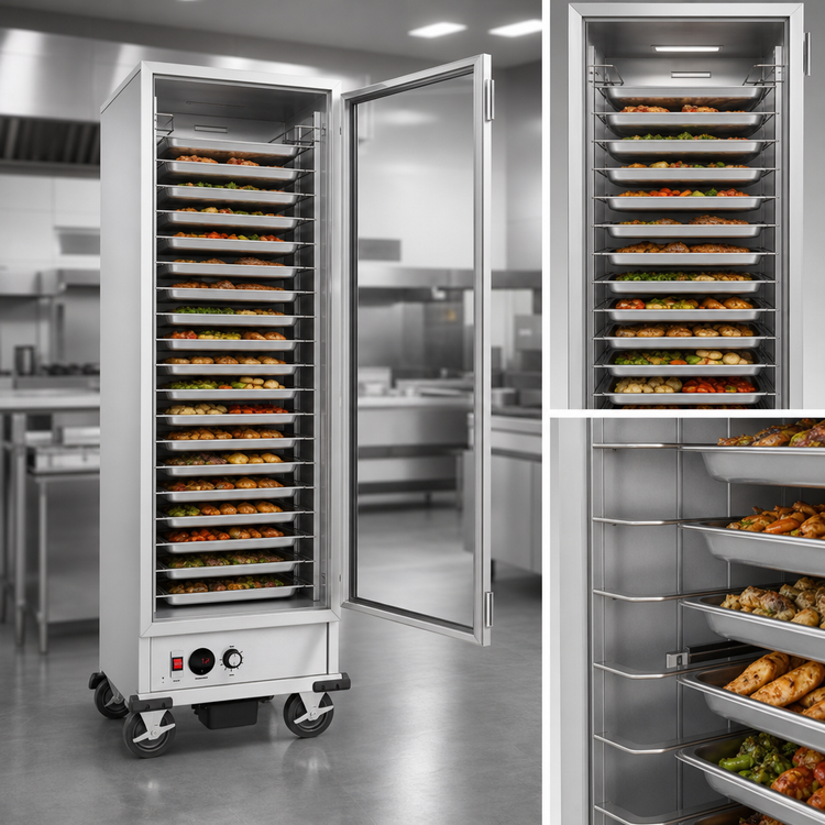 Product image #3 for KoolMore Commercial Heated Holding Cabinet, Full-Size, Non-Insulated, Glass Door, 36-Pan Capacity