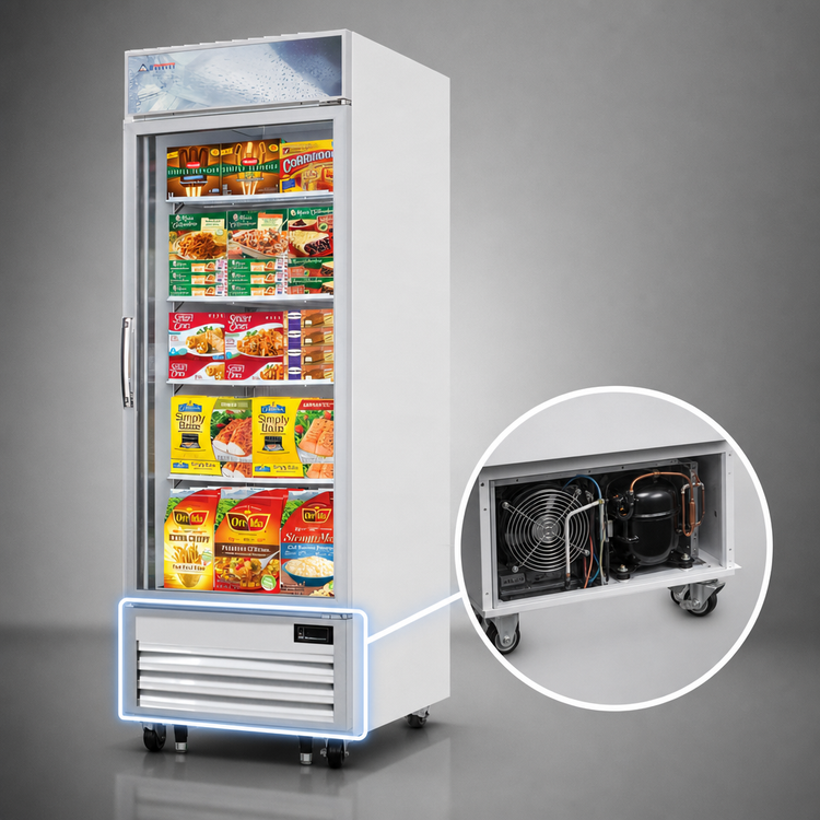 Product image #3 for Everest Refrigeration Reach-In Glass Door Merchandiser Freezer, 1-Section, 23.0 Cu. Ft., Self-Contained Bottom Mount