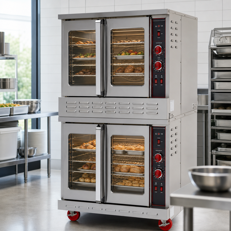 Product image #4 for American Range Majestic Full-Size Double-Deck Gas Convection Oven, Standard Depth, 5-Pan Capacity, 50/50 Glass Doors