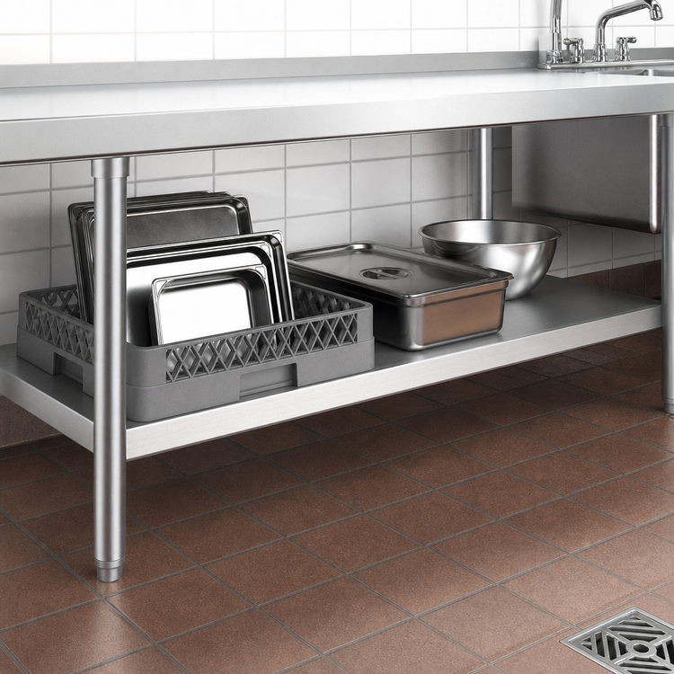Product image #3 for Eagle Group 24-Inch x 24-Inch 400 Series Stainless Steel Dishtable Undershelf
