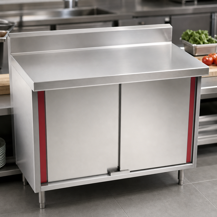 Product image #3 for Eagle Group Spec-Master Marine Series Stainless Steel Cabinet Base Work Table with Sliding Doors, 36 x 24 Inches