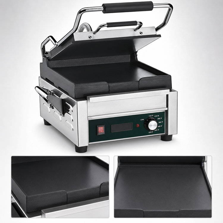 Product image #3 for Waring Tostato Perfetto Compact Flat Cast-Iron Panini Grill with Timer, 120V