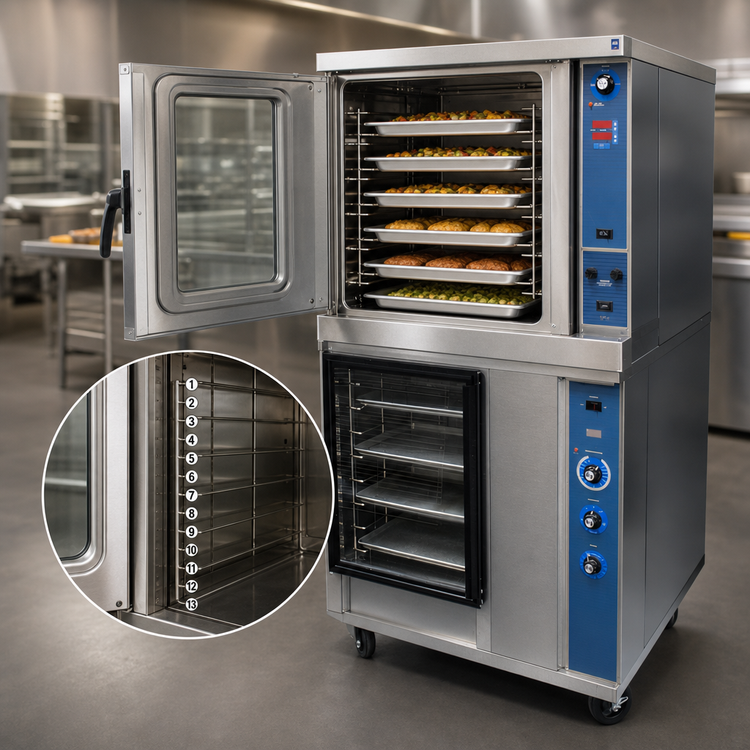 Product image #3 for Duke 613-E3XX/PFB-2 Electric Single-Deck Full-Size Convection Oven with Proofer Base