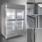 Thumbnail image #3 for Kelvinator Commercial KCHRI54R4HGDR 49 Cu. Ft. Two-Section Reach-In Refrigerator with Four Half Glass Doors, Stainless Steel, Bottom-Mount Refriger at