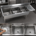 Thumbnail image #3 for Elite Heavy-Duty Three-Compartment Stainless Steel Sink with Right-Hand Drainboard