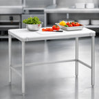 Thumbnail image #3 for Channel Manufacturing CT372 Poly Top Work Table, 72 x 30 x 34 Inches, 3/4-Inch Top, Stainless Steel Open Base