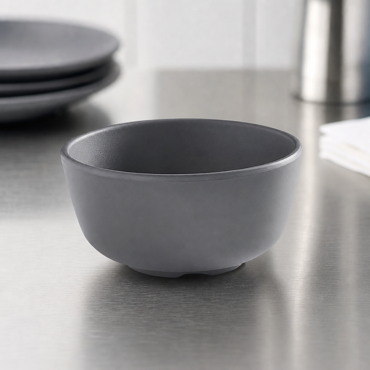 Product image #3 for American Metalcraft 10 oz Round Melamine Bouillon Cup, Matte Gray