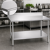 Thumbnail image #3 for Eagle Deluxe Series 48-Inch x 30-Inch Stainless Steel Work Table with 4-1/2-Inch Backsplash and Adjustable Undershelf