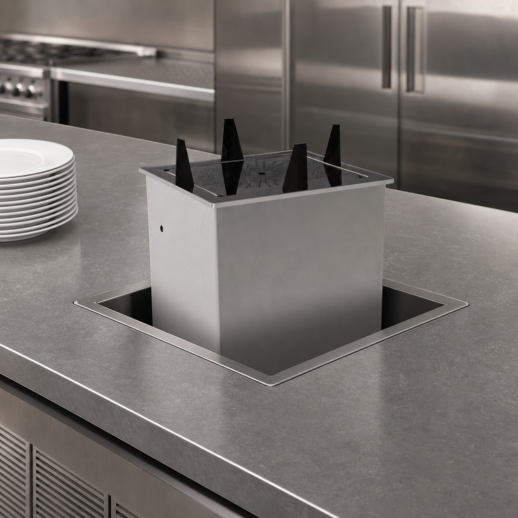 Product image #3 for Atlas Metal Heated Drop-In Oval Platter Dispenser with Enclosed Frame