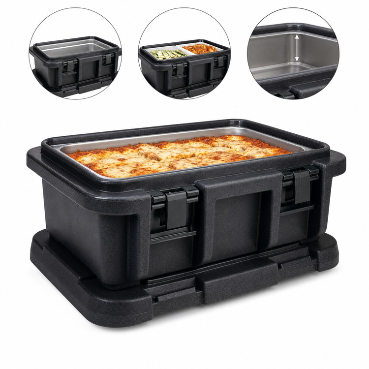 Product image #4 for Cambro Ultra Pan Carriers® Top-Loading Insulated Food Pan Carrier, Holds 1 Full-Size GN Pan Up to 6 Inches Deep, Black