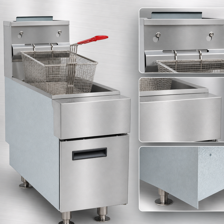 Product image #3 for Comstock-Castle Castle Series Countertop Natural Gas Fryer, 25 lb. Oil Capacity