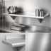 Thumbnail image #3 for Advance Tabco 96 Inch x 18 Inch Wall-Mounted Stainless Steel Wall Shelf, 18-Gauge 430, Satin Finish