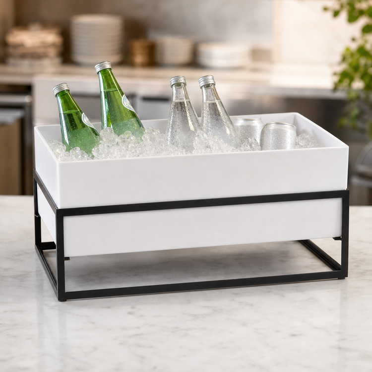 Product image #4 for Cal-Mil Monterey Complete Rectangular Ice Housing with White Melamine Ice Pan
