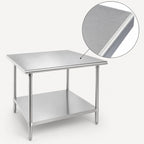 Thumbnail image #3 for Advance Tabco SAG-300 30 x 30 Inch Stainless Steel Flat Top Work Table with Adjustable Undershelf, 16 Gauge 430 Series Top