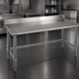 Thumbnail image #3 for Deluxe Series 120-Inch x 36-Inch Stainless Steel Work Table with 4-1/2-Inch Backsplash and Open Base
