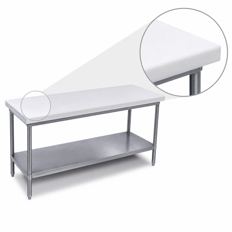Product image #3 for Advance Tabco Poly-Vance Poly-Top Work Table with Adjustable Undershelf, 60 x 24 Inches