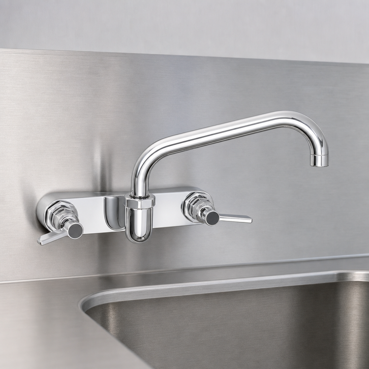 Product image #3 for Fisher Commercial Backsplash Mount Faucet with 8-Inch Centers and 10-Inch Swing Spout