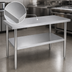 Thumbnail image #3 for Klinger's Trading SG3060 60-Inch x 30-Inch Flat Top 18/430 Stainless Steel Work Table with Galvanized Base