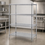 Thumbnail image #3 for Metro Super Erecta N346BR 4-Shelf Stationary Starter Wire Shelving Unit, 42W x 18D x 63H, Zinc Finish