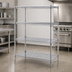 Thumbnail image #3 for Metro Super Erecta 4-Shelf Starter Stationary Wire Shelving Unit, 42W x 18D x 63H