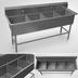 Thumbnail image #3 for John Boos Pro-Bowl 4-Compartment Stainless Steel Sink, 77-1/8 x 23-1/2 Inch, 14-Inch Deep Compartments