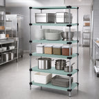 Thumbnail image #3 for Quantum WRS5-86-2442SS 304 Stainless Steel Solid Shelving Starter Kit, 42 x 24 x 86 Inches, 5 Shelves