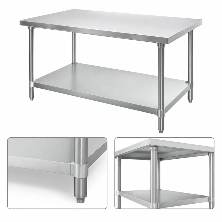 Product image #3 for Advance Tabco Galvanized Work Table Undershelf for 48" W x 36" D Tables