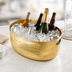 Thumbnail image #3 for American Metalcraft 10-Quart Oval Hammered Gold Aluminum Beverage Tub