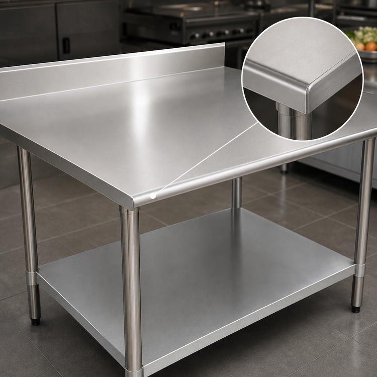 Product image #3 for Eagle Spec-Master 84-Inch x 24-Inch Stainless Steel Work Table with 4-1/2-Inch Backsplash and Galvanized Undershelf