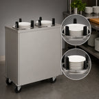 Thumbnail image #3 for Delfield Shelleymatic CAB2-813ET Heated Mobile Enclosed Two-Stack Dish Dispenser for 7.25-8.12 in Round Plates, Stainless Steel