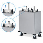 Thumbnail image #3 for Dinex DXPIDPH2E1200 Heated Enclosed 2-Compartment Mobile Plate Dispenser for 10–12-Inch Round Plates