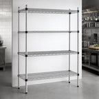 Thumbnail image #3 for Eagle Group Quad-Adjust F2QA2-74-2472S 4-Tier Starter Wire Shelving Unit, 72W x 24D x 74H, Stainless Steel