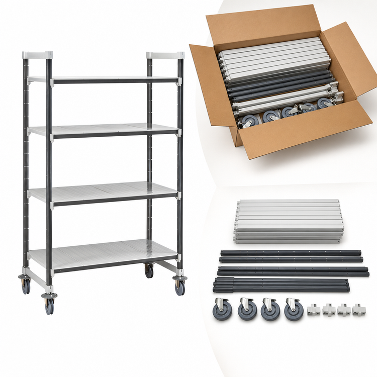 Product image #3 for Camshelving Elements XTRA 18" x 42" 4-Tier Solid High Density Mobile Starter Shelving Unit