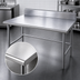 Thumbnail image #3 for Advance Tabco 48-Inch x 36-Inch 14-Gauge 304 Stainless Steel Work Table with 5-Inch Backsplash and Galvanized Open Base