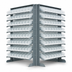 Thumbnail image #3 for Quantum Sloped Double-Sided Pick Rack with 16 Shelves and 128 Clear Bins