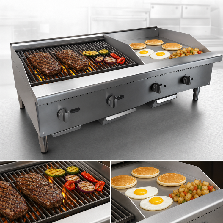 Product image #3 for Comstock-Castle 48-Inch Countertop Gas Charbroiler and Griddle Combo