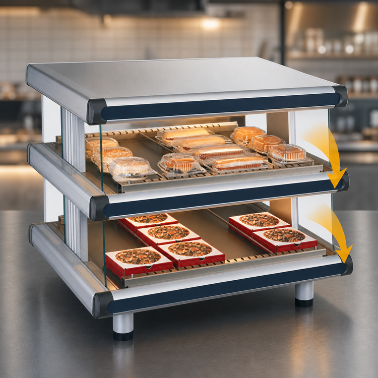 Product image #3 for Hatco Glo-Ray Designer Slant Dual Shelf Countertop Merchandising Display Warmer, 36.25 Inches Wide, 2040 Watts