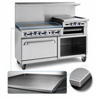 Thumbnail image #3 for Imperial (Middleby) Pro Series IR-G60-C-XB 60-Inch Gas Restaurant Range with 3/4-Inch Griddle, Convection Oven & Open Cabinet Base