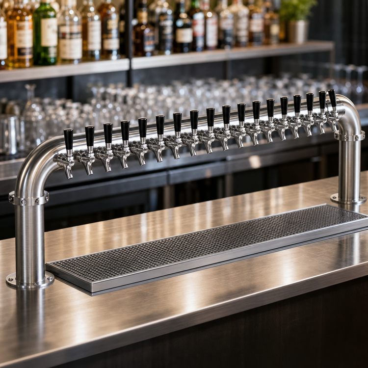 Product image #3 for Krowne 20-Faucet Pass-Through Glycol-Cooled Beer Tower, Brushed Stainless Steel