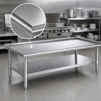 Thumbnail image #3 for Eagle Group T2460GS 60-3/8" Stainless Steel Griddle/Equipment Stand, 16-Gauge Top, Open Base with Adjustable Galvanized Undershelf