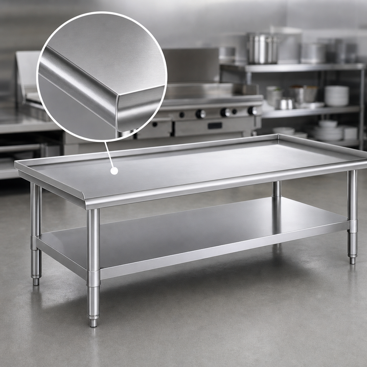 Product image #3 for Eagle Group 60-3/8 Inch Stainless Steel Griddle/Equipment Stand with Open Base and Adjustable Undershelf