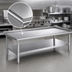 Thumbnail image #3 for Eagle Group 60-3/8 Inch Stainless Steel Griddle/Equipment Stand with Open Base and Adjustable Undershelf