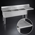 Thumbnail image #3 for BK Resources Three-Compartment Stainless Steel Sink with Right Drainboard, 24 x 24 x 14 Inch Bowls