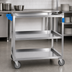 Thumbnail image #4 for Carlisle 18/10 Stainless Steel 3-Shelf Utility Bus Cart, 35 x 21 Inches, 500 lb Capacity