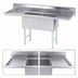 Thumbnail image #3 for Advance Tabco FC-2-1824-24RL 2-Compartment Fabricated Sink with Left and Right Drainboards, 84 Inch Long