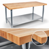 Thumbnail image #3 for John Boos TNS18 120-Inch x 36-Inch Wood Top Work Table with Stainless Steel Base and Adjustable Undershelf