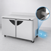 Thumbnail image #3 for Turbo Air Super Deluxe 60-Inch 2-Section Worktop Freezer, 16 Cu. Ft., Stainless Steel, Rear-Mounted Self-Contained Refrigeration