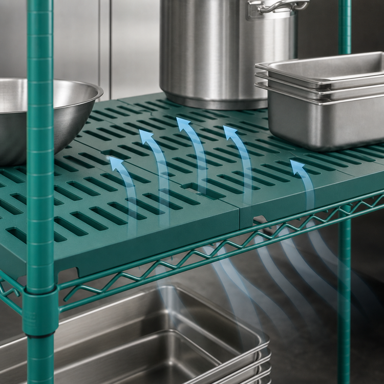 Product image #3 for QuadPlus 54 x 18 Inch Green Louvered Polymer Shelf Mat